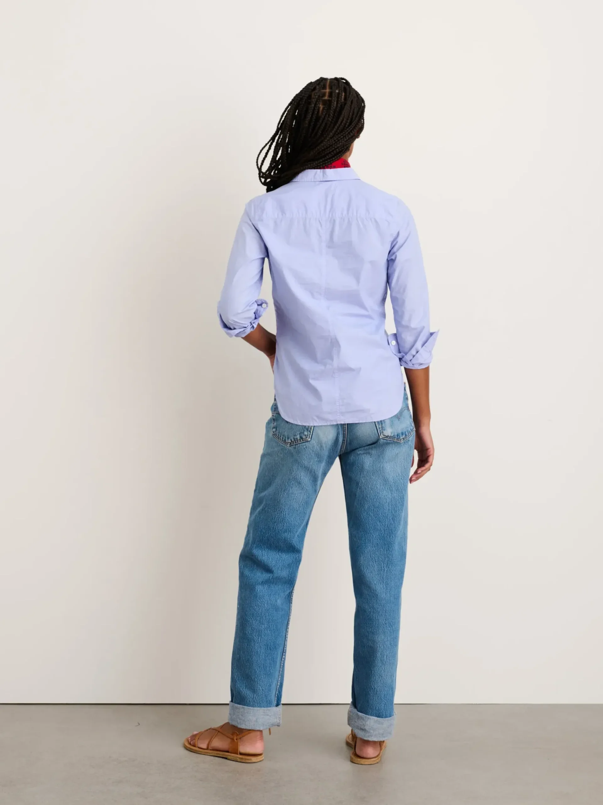 New Alex Mill Bobby Shirt In Paper Poplin Sky Blue