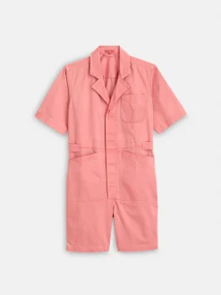 Outlet Alex Mill Botanical Dyed Standard Short Jumpsuit In Cotton Twill