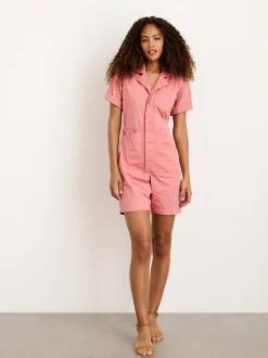 Outlet Alex Mill Botanical Dyed Standard Short Jumpsuit In Cotton Twill