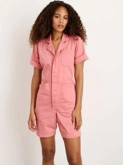 Outlet Alex Mill Botanical Dyed Standard Short Jumpsuit In Cotton Twill