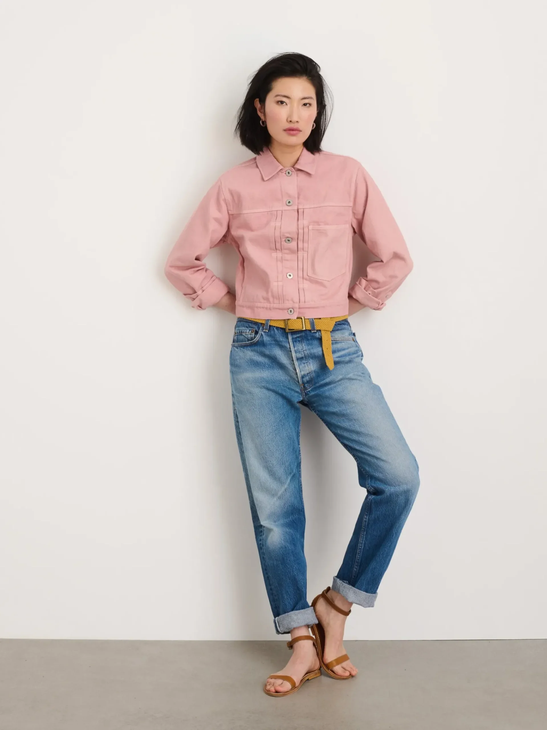Clearance Alex Mill Botanical Dyed Trucker Jacket In Recycled Denim