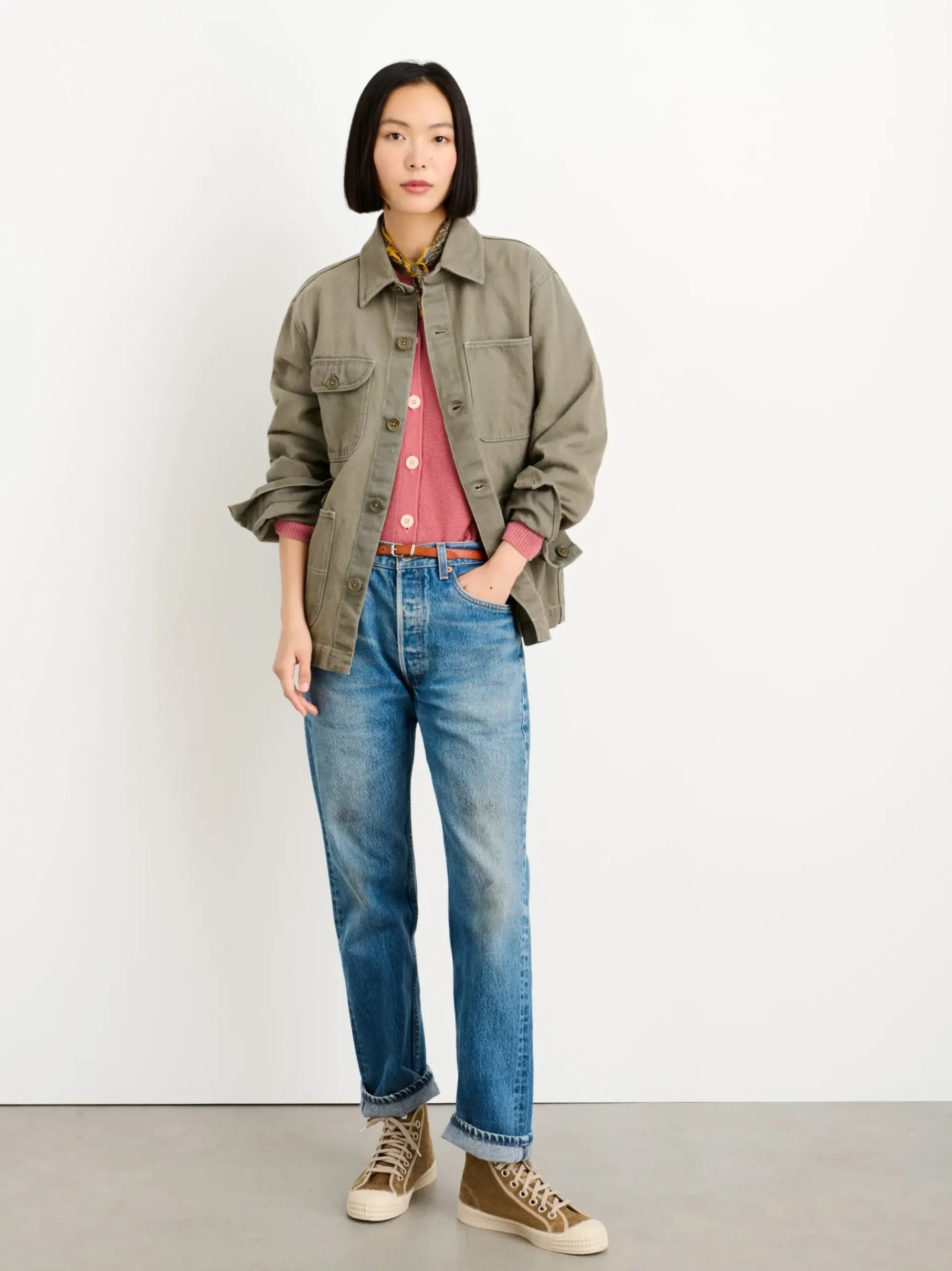 Fashion Alex Mill Botanical Dyed Work Jacket In Recycled Denim