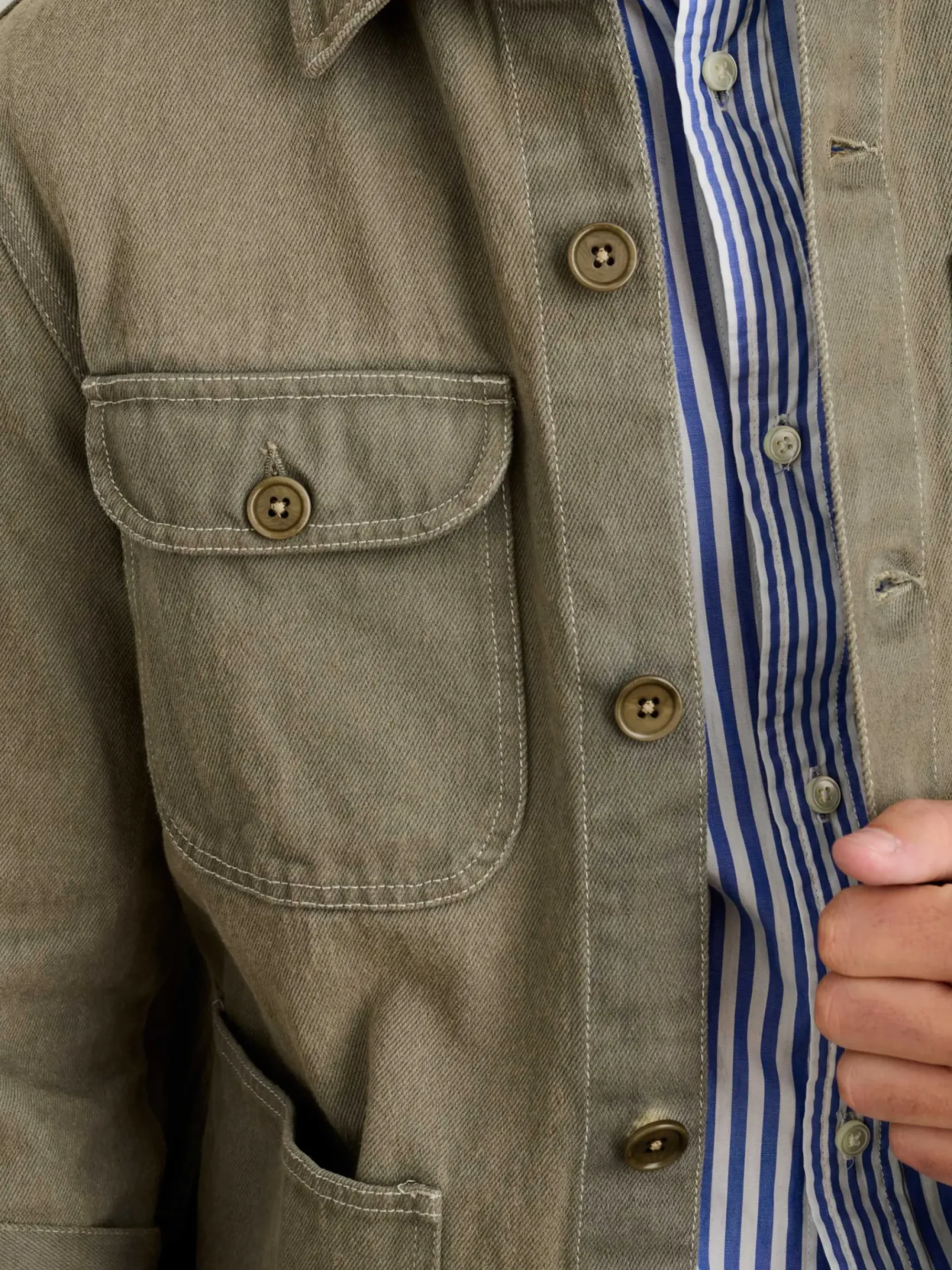 Fashion Alex Mill Botanical Dyed Work Jacket In Recycled Denim