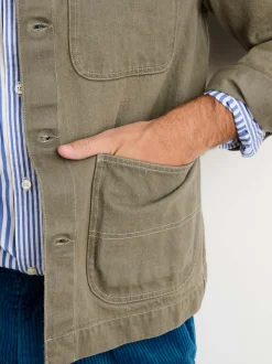 Fashion Alex Mill Botanical Dyed Work Jacket In Recycled Denim