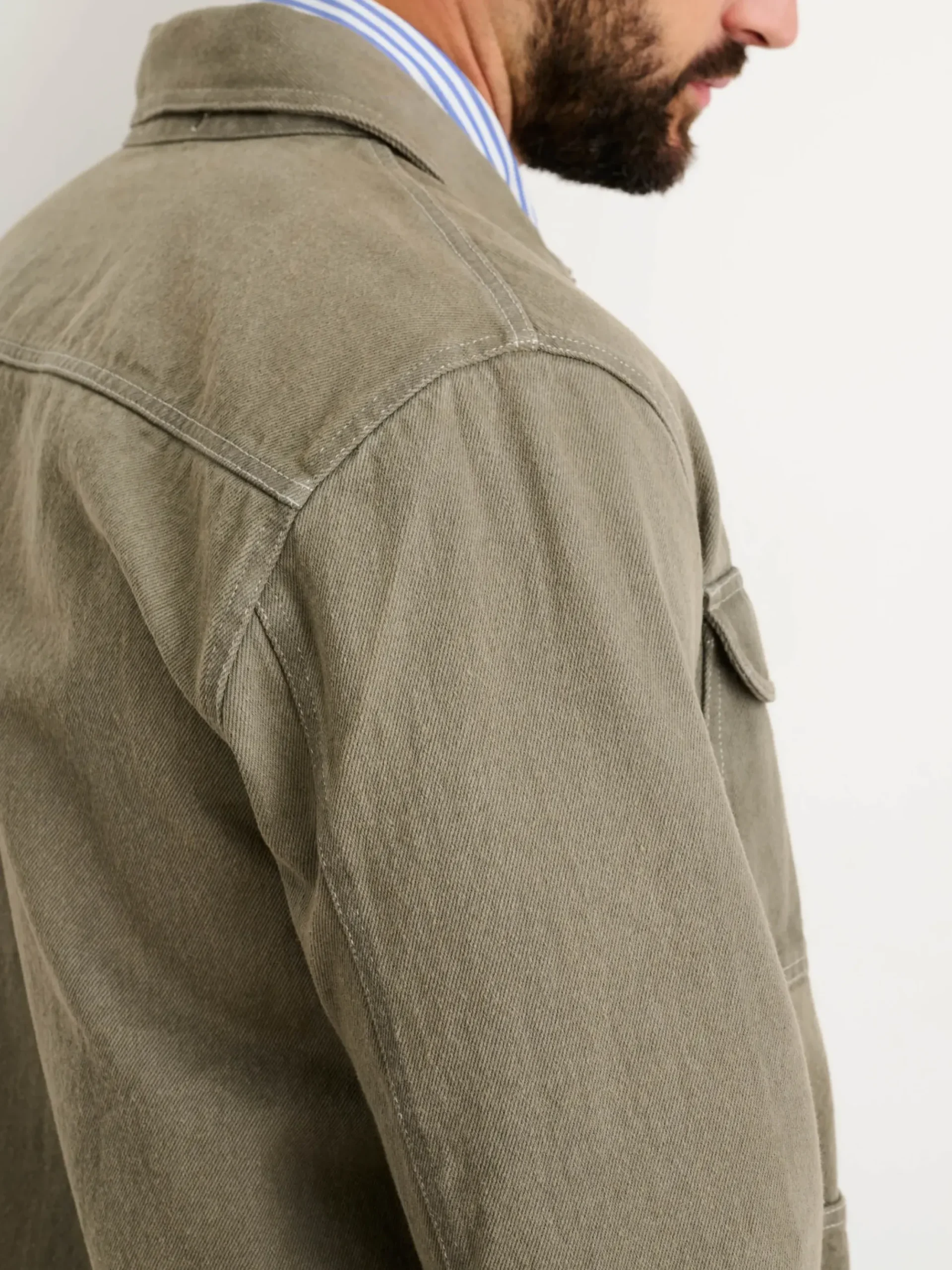 Fashion Alex Mill Botanical Dyed Work Jacket In Recycled Denim