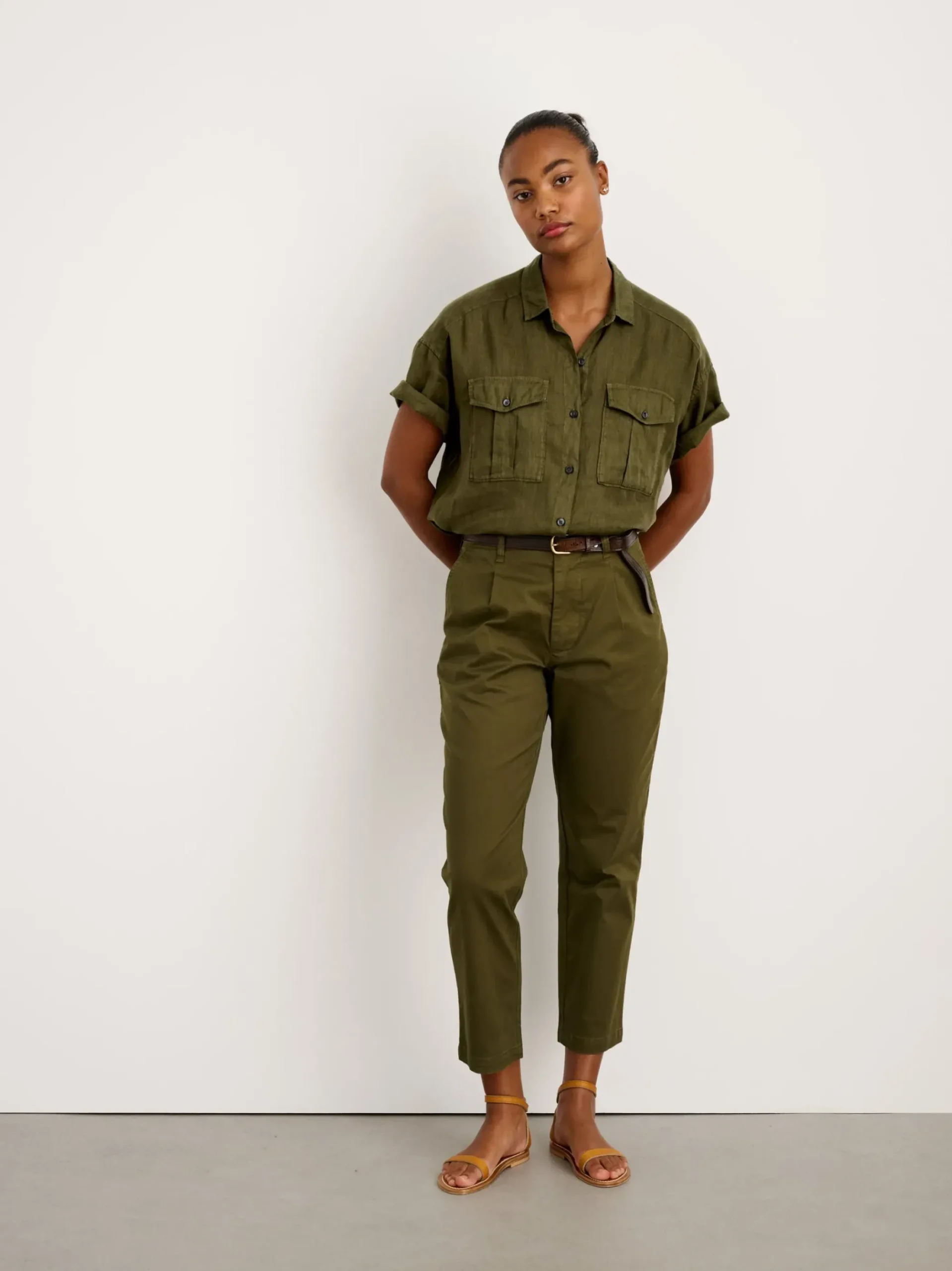 Online Alex Mill Boy Pleated Chino Deep Olive