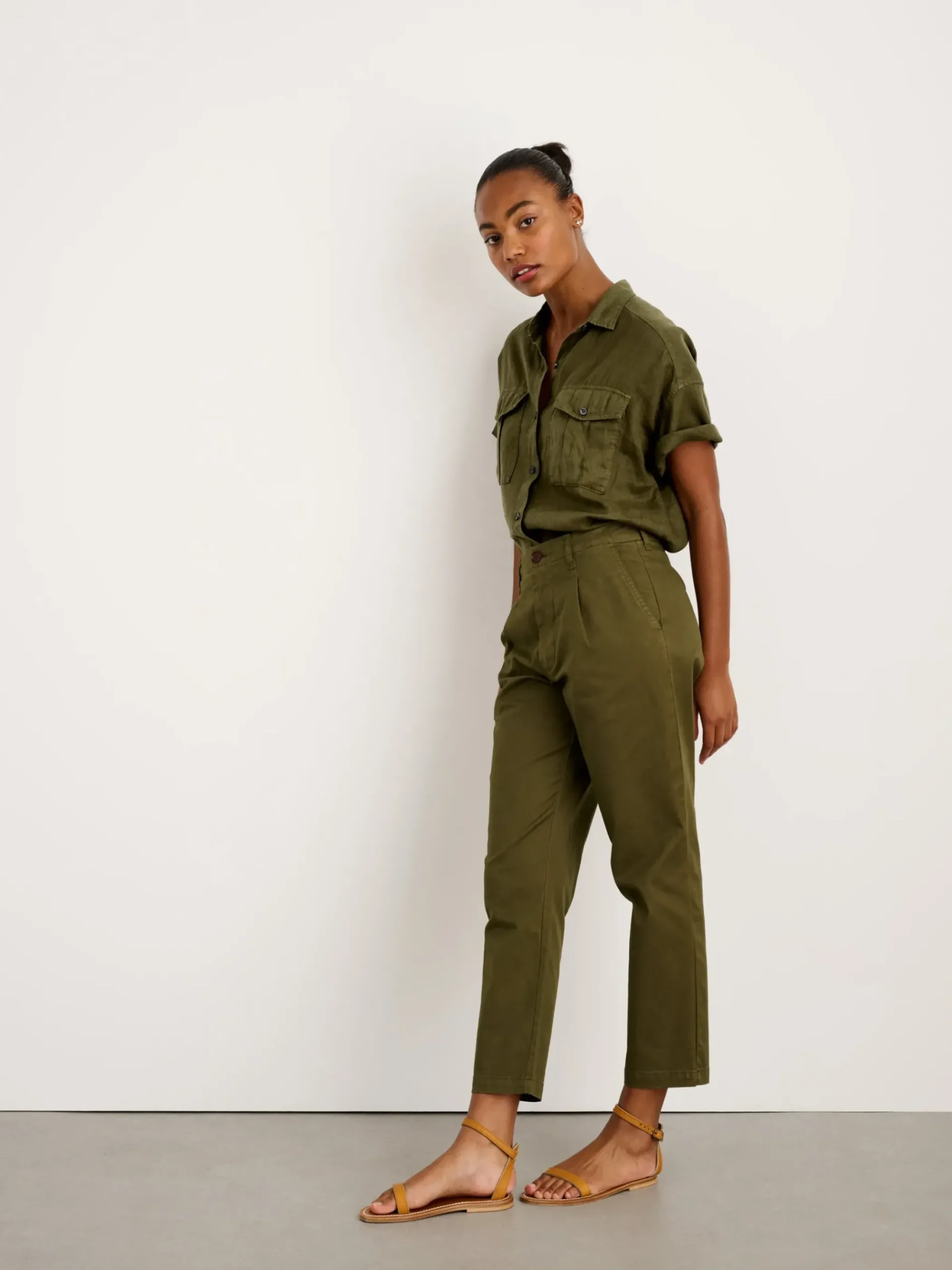 Online Alex Mill Boy Pleated Chino Deep Olive