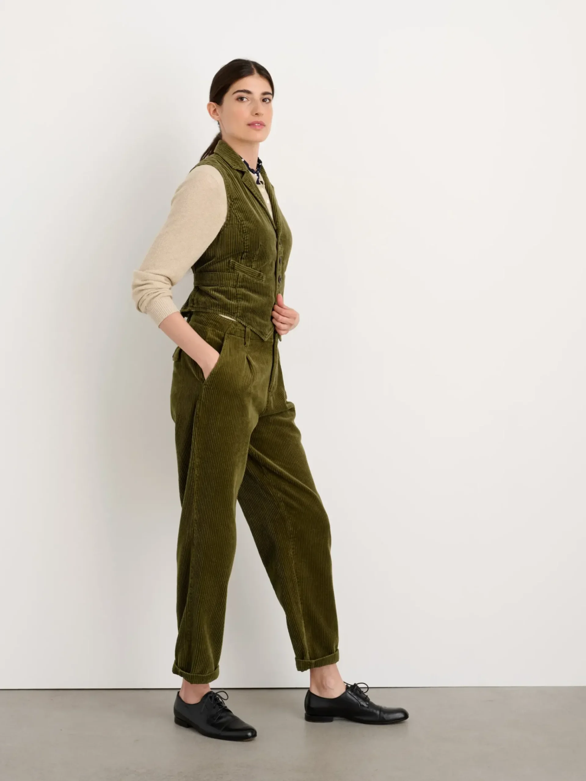 Fashion Alex Mill Boyish Vest In Rugged Corduroy Dark Olive