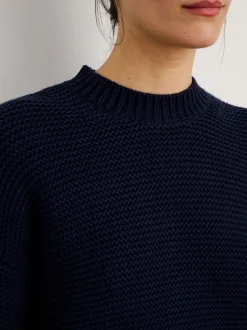 Best Alex Mill Button-Back Crewneck Sweater Dark Navy