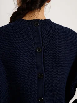Best Alex Mill Button-Back Crewneck Sweater Dark Navy