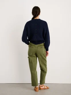 Best Alex Mill Button-Back Crewneck Sweater Dark Navy