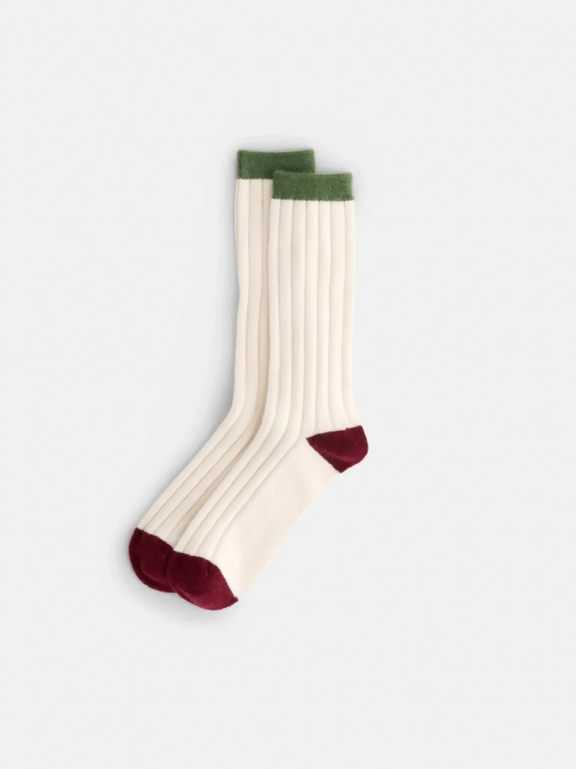 Sale Alex Mill Cashmere Socks Ivory/Burgundy/Green