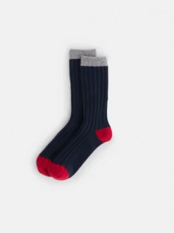 Clearance Alex Mill Cashmere Socks Navy/Red/Heather Grey