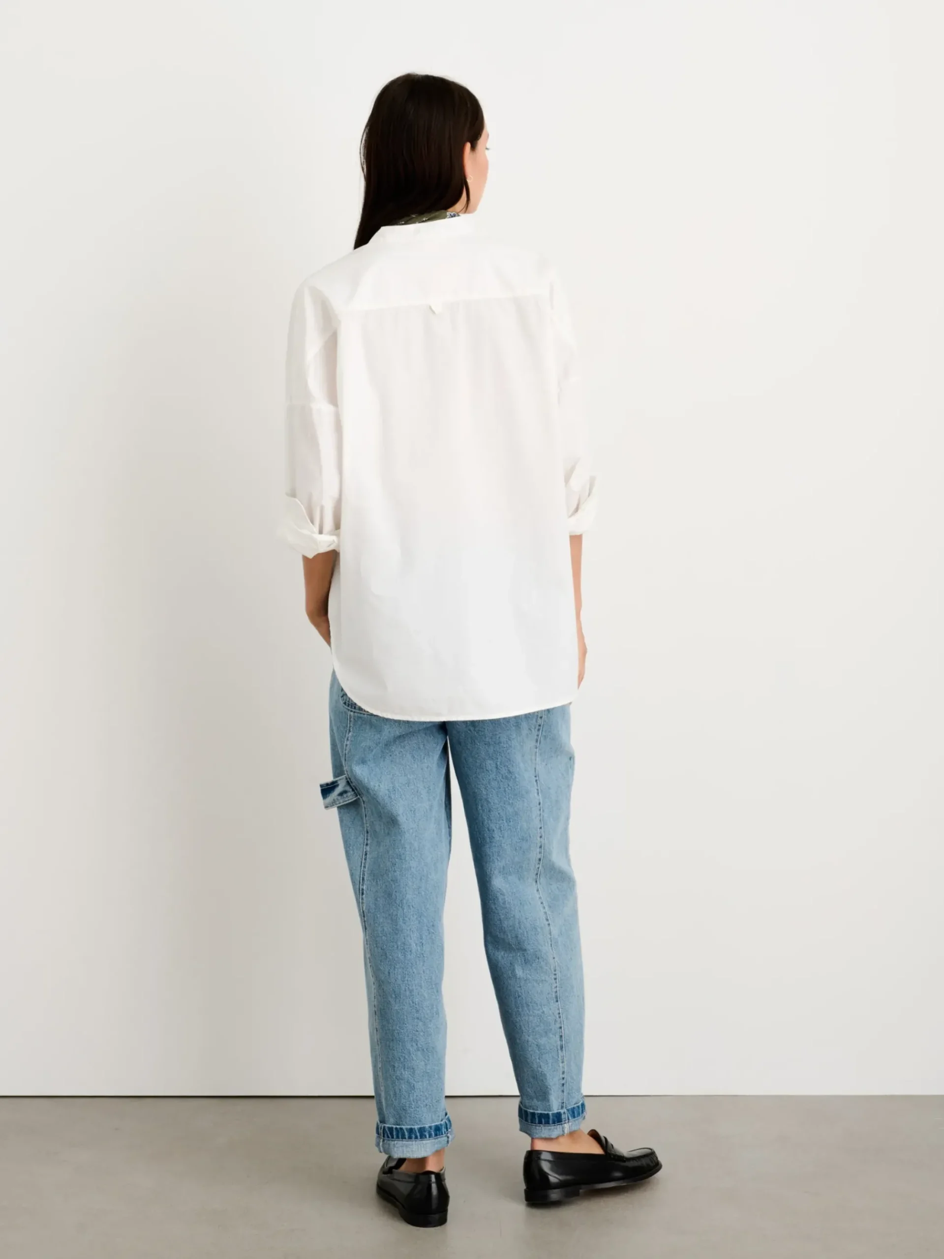 Clearance Alex Mill Collarless Standard Shirt In Solid