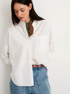 Clearance Alex Mill Collarless Standard Shirt In Solid