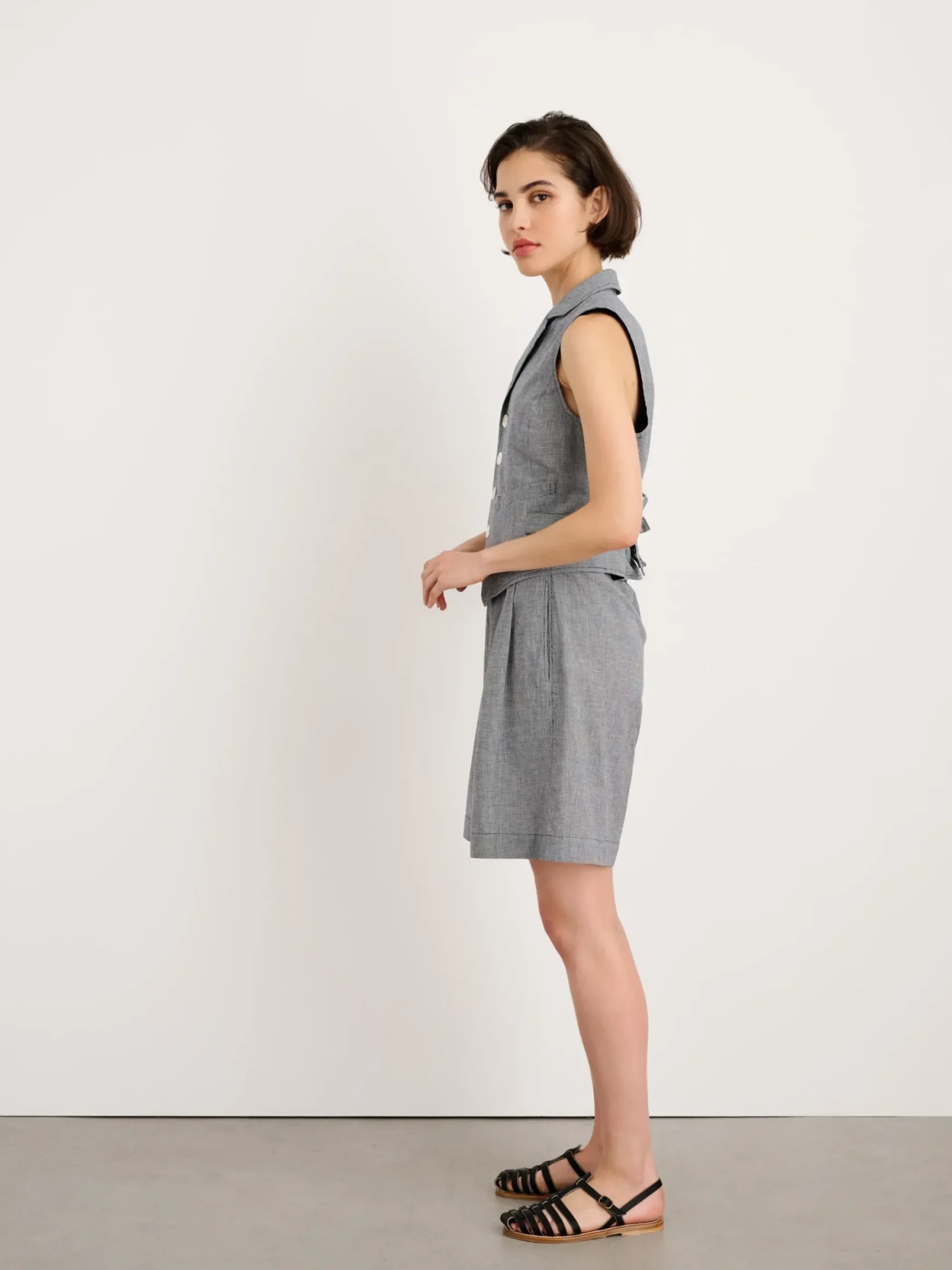 Online Alex Mill Drill Shorts In Houndstooth