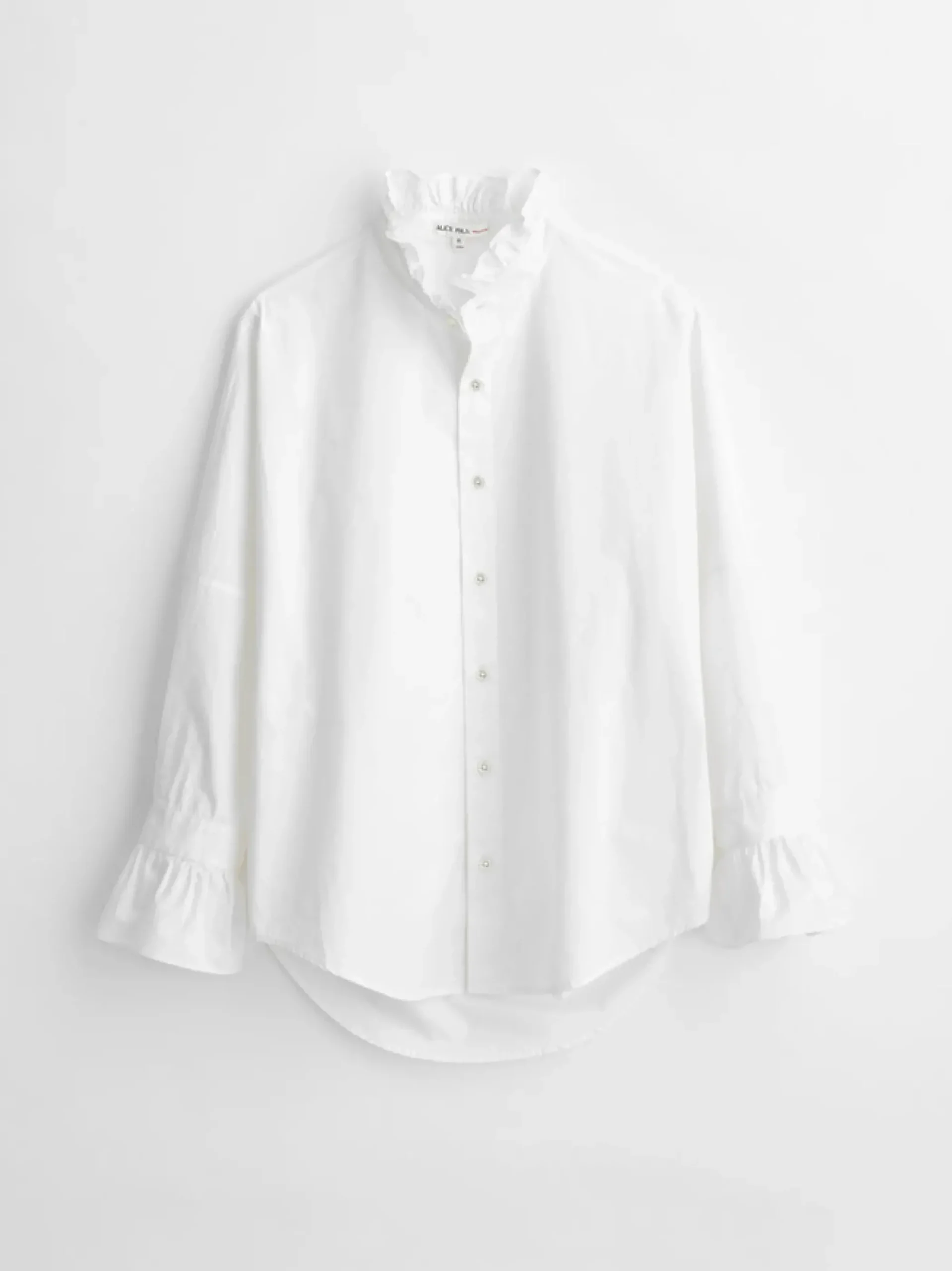 Outlet Alex Mill Easy Ruffle Shirt In Paper Poplin White