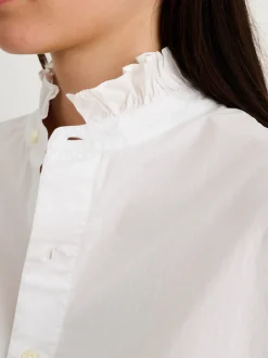 Outlet Alex Mill Easy Ruffle Shirt In Paper Poplin White