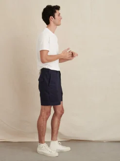 Hot Alex Mill Flat Front Shorts In Chino Dark Navy