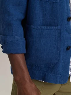Best Alex Mill Garment Dyed Work Jacket In Linen French Navy