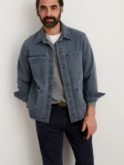 Sale Alex Mill Garment Dyed Work Jacket In Recycled Denim Barn Red