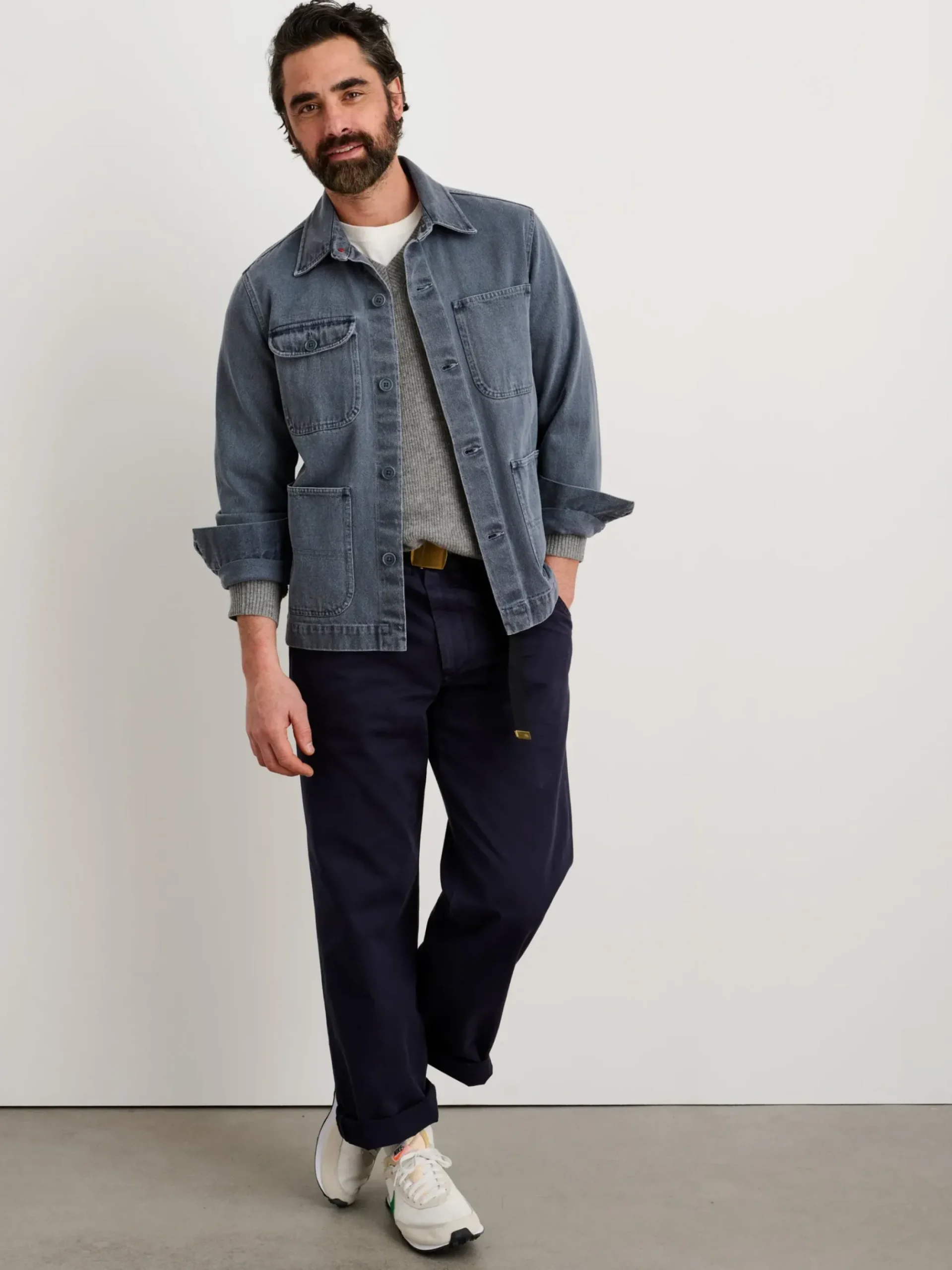 Sale Alex Mill Garment Dyed Work Jacket In Recycled Denim Barn Red