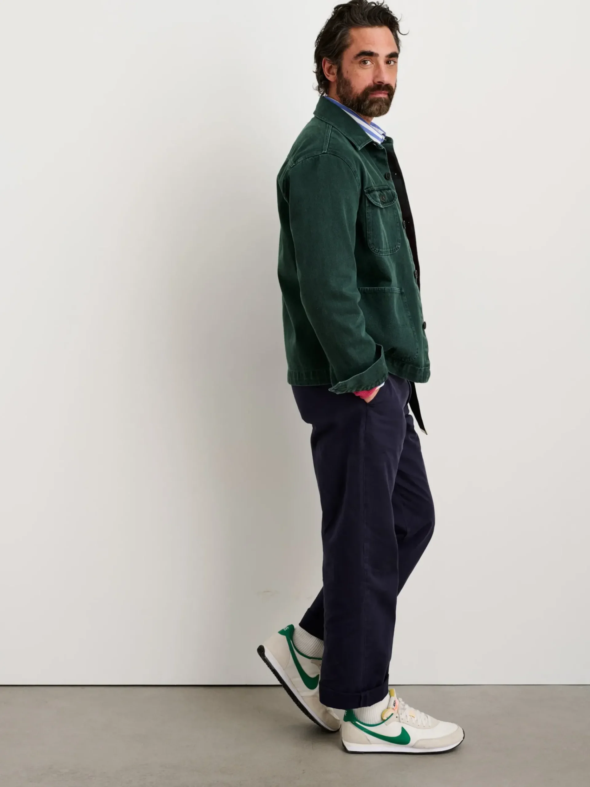 Discount Alex Mill Garment Dyed Work Jacket In Recycled Denim Dark Spruce