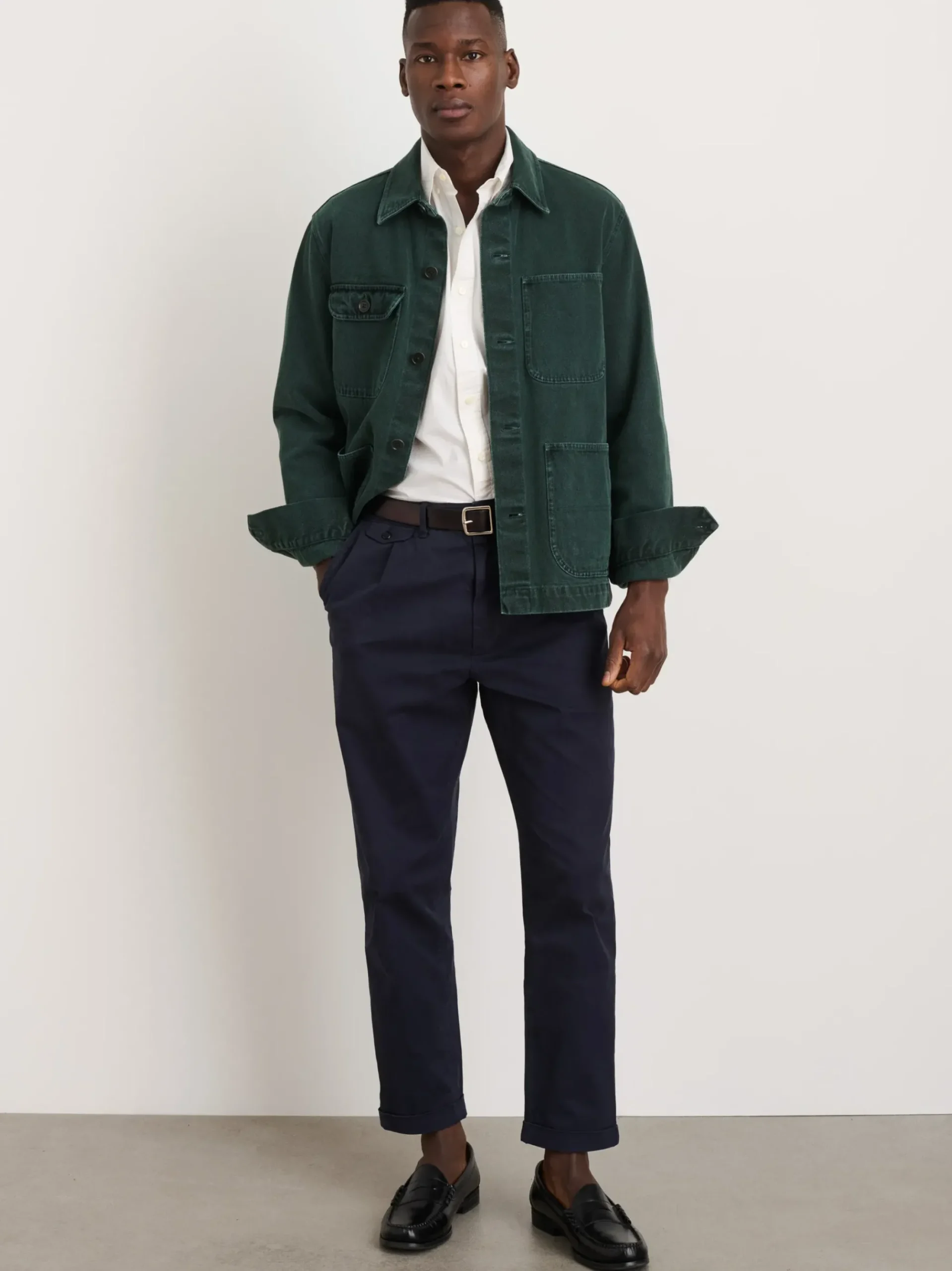 Discount Alex Mill Garment Dyed Work Jacket In Recycled Denim Dark Spruce