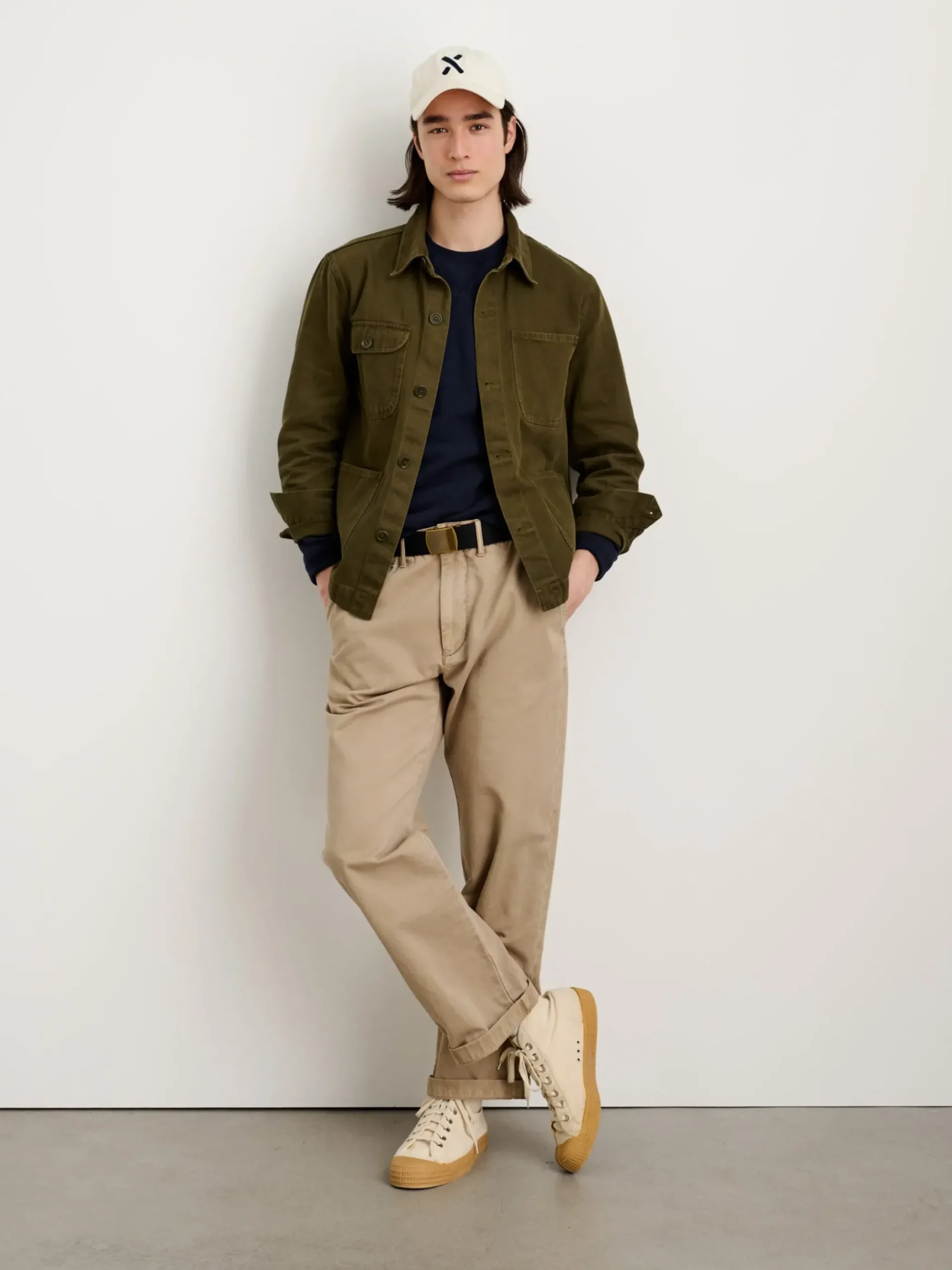Hot Alex Mill Garment Dyed Work Jacket In Recycled Denim Military Olive