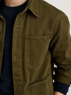 Hot Alex Mill Garment Dyed Work Jacket In Recycled Denim Military Olive