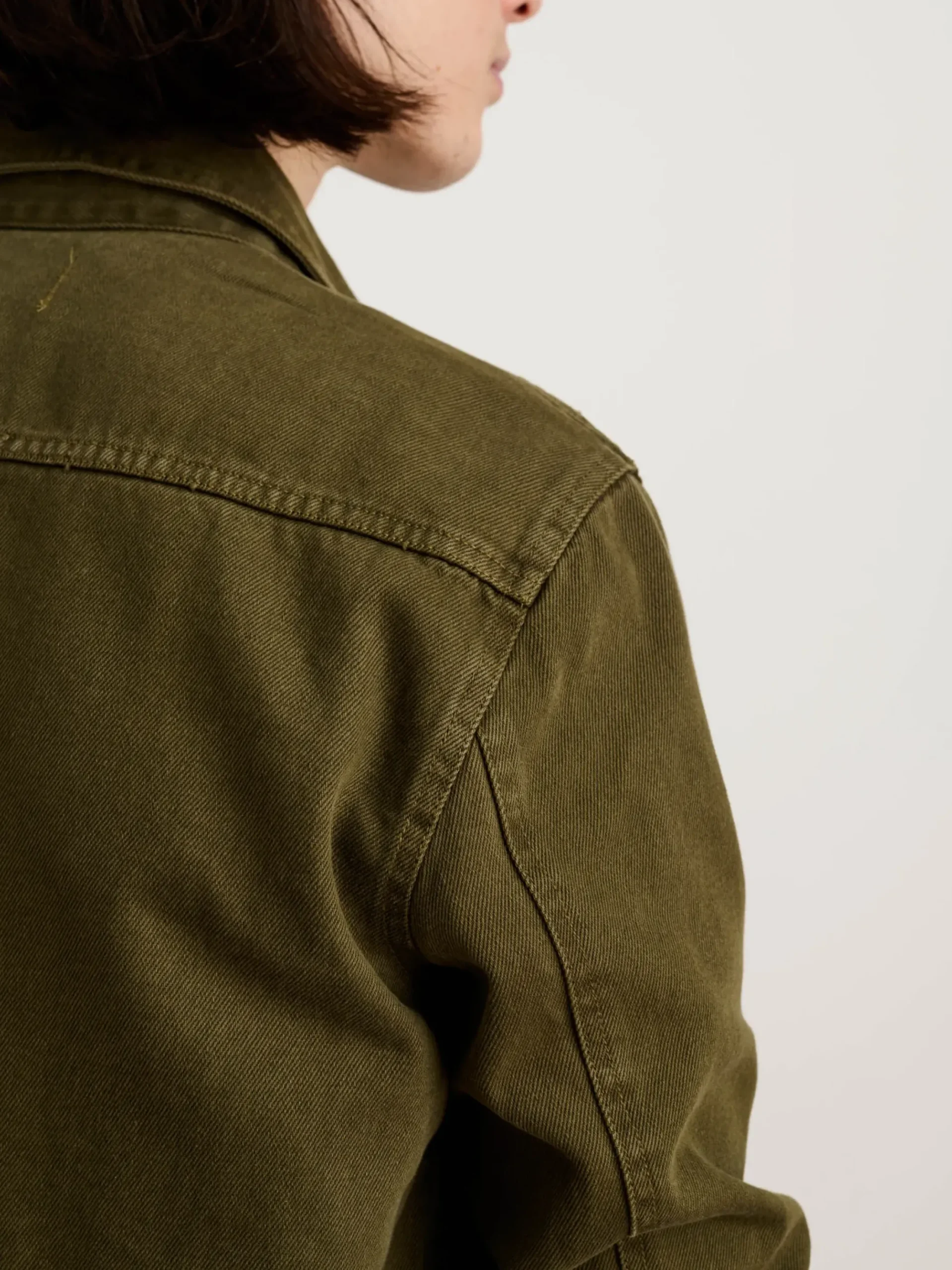 Hot Alex Mill Garment Dyed Work Jacket In Recycled Denim Military Olive