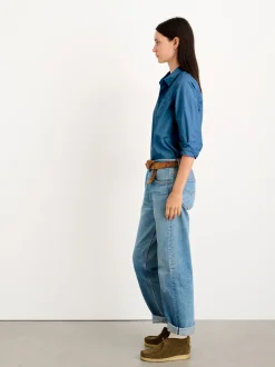 Discount Alex Mill Indigo Dyed Bobby Shirt In Paper Poplin