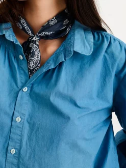 New Alex Mill Indigo Dyed Kit Shirt In Paper Poplin