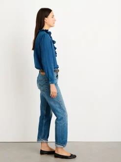 Outlet Alex Mill Indigo Dyed Lille Shirt In Medium Stripe