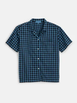 New Alex Mill Indigo Dyed Maddie Camp Shirt In Gingham