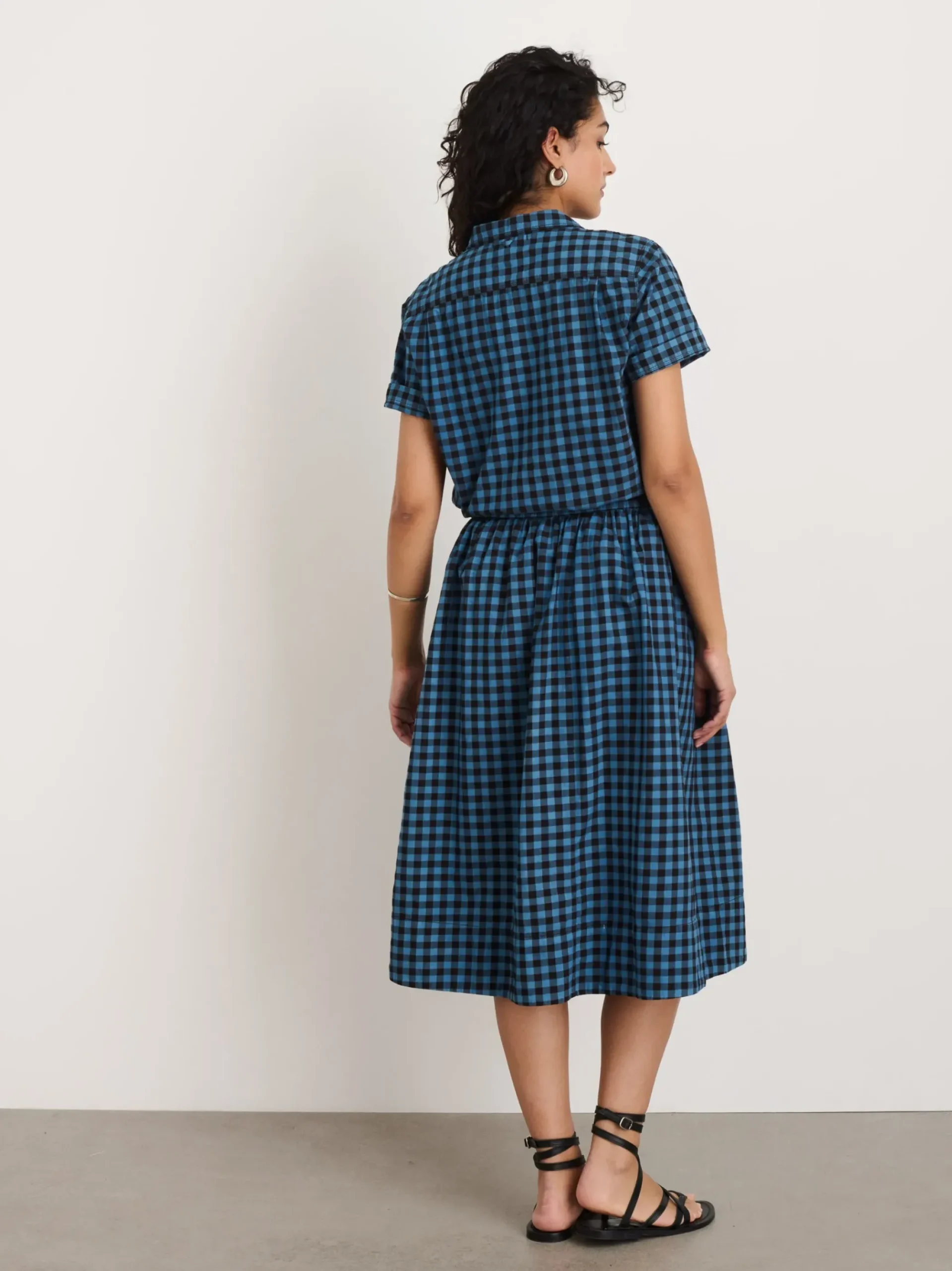 New Alex Mill Indigo Dyed Maddie Camp Shirt In Gingham