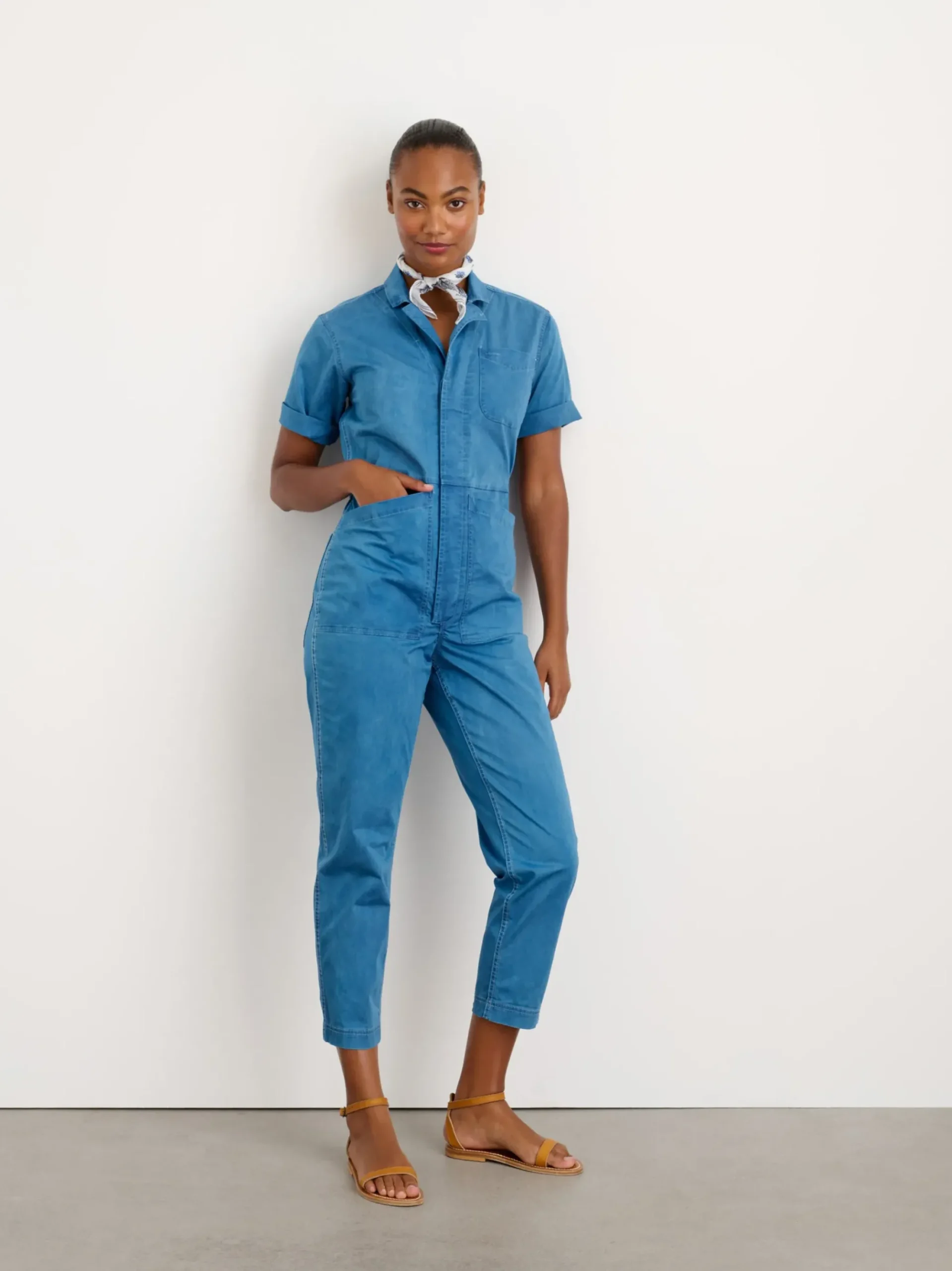 Best Alex Mill Indigo Dyed Standard Short Sleeve Jumpsuit