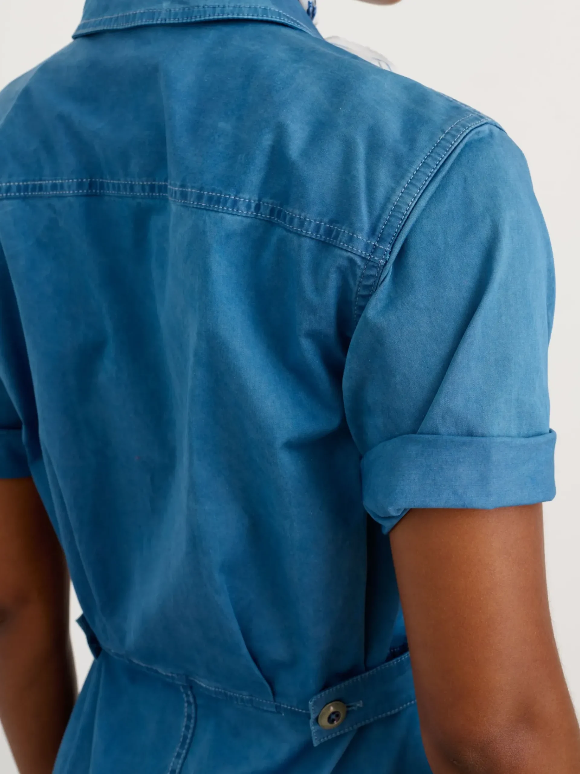 Best Alex Mill Indigo Dyed Standard Short Sleeve Jumpsuit