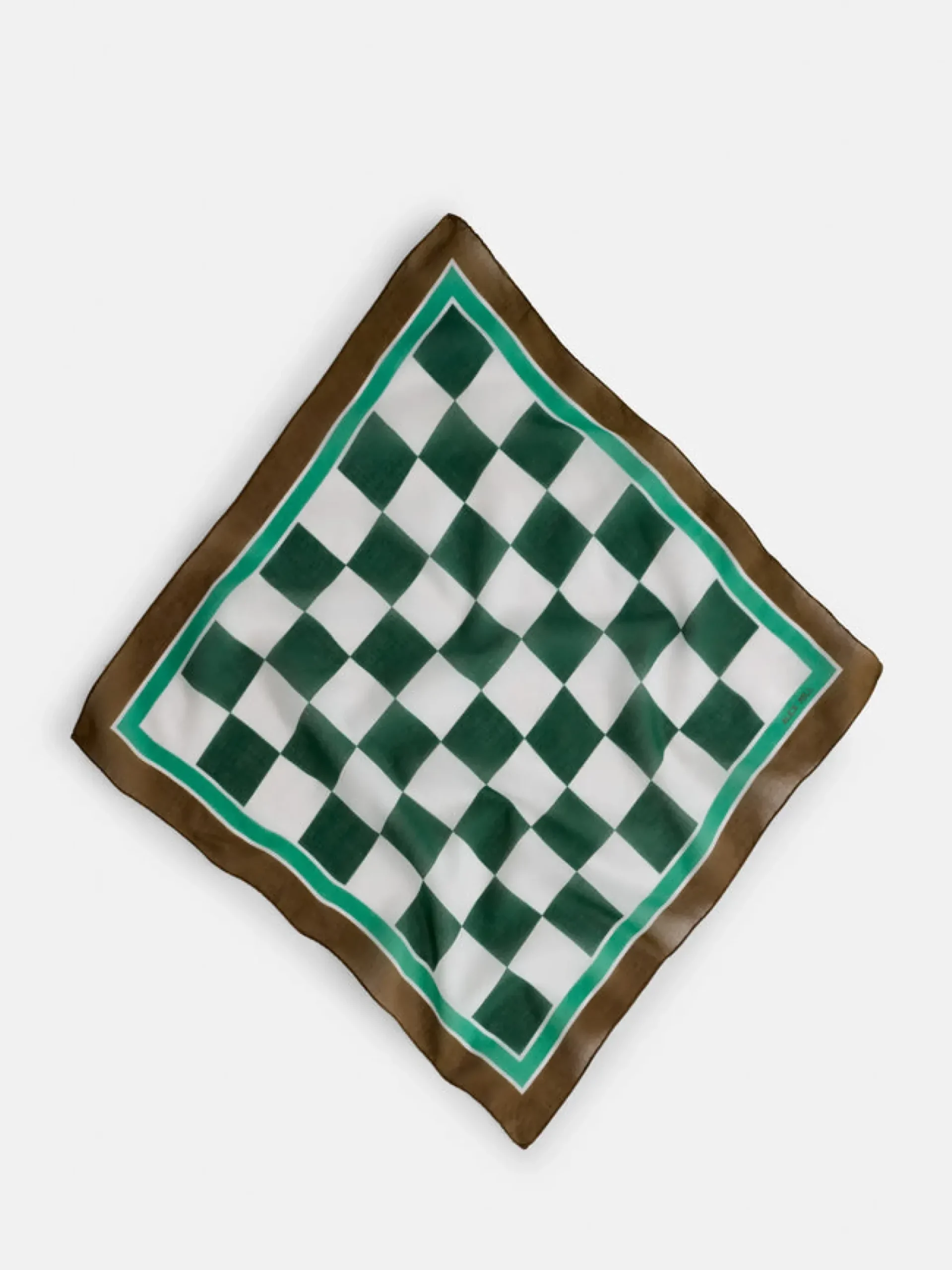 Discount Alex Mill Italian Bandana In Checkers Ivory/Golden Khaki/Green