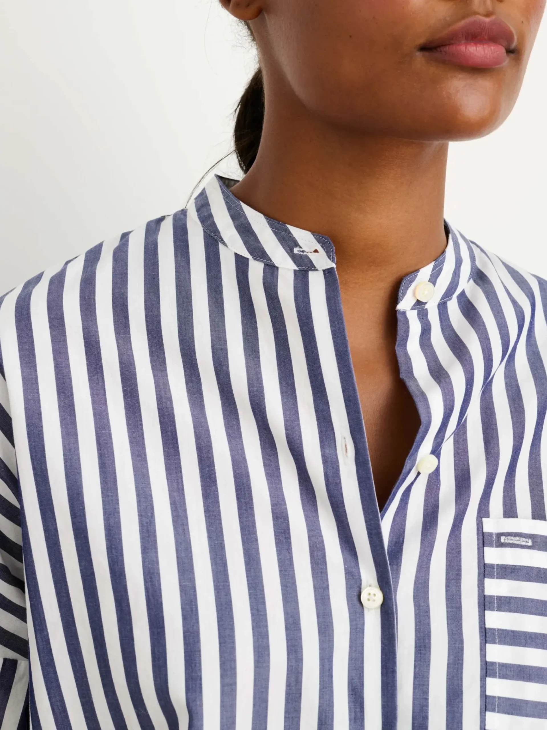 Outlet Alex Mill Jo Striped Shirt In Cotton Navy/White