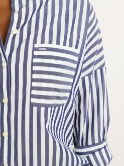 Outlet Alex Mill Jo Striped Shirt In Cotton Navy/White