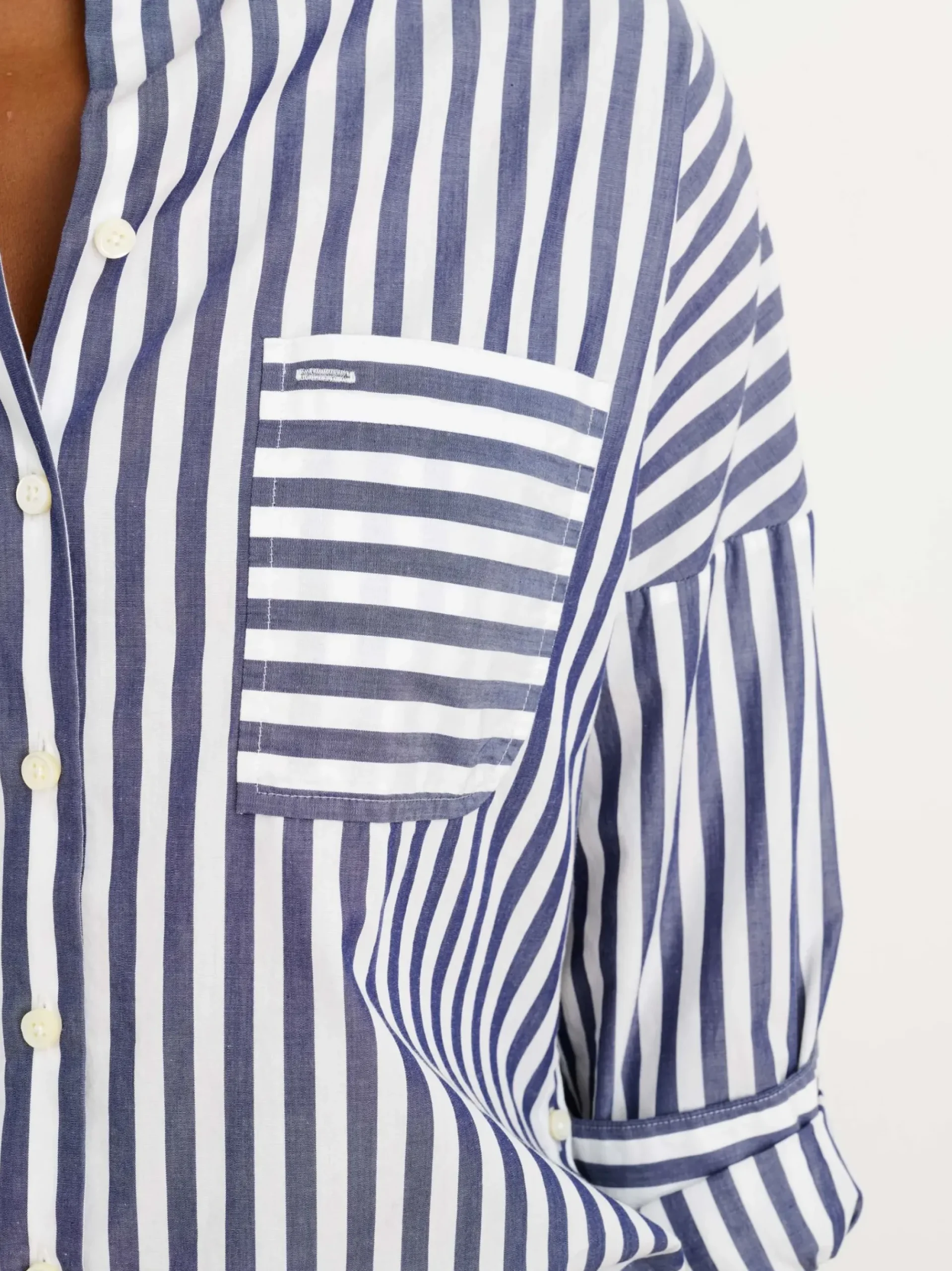Outlet Alex Mill Jo Striped Shirt In Cotton Navy/White