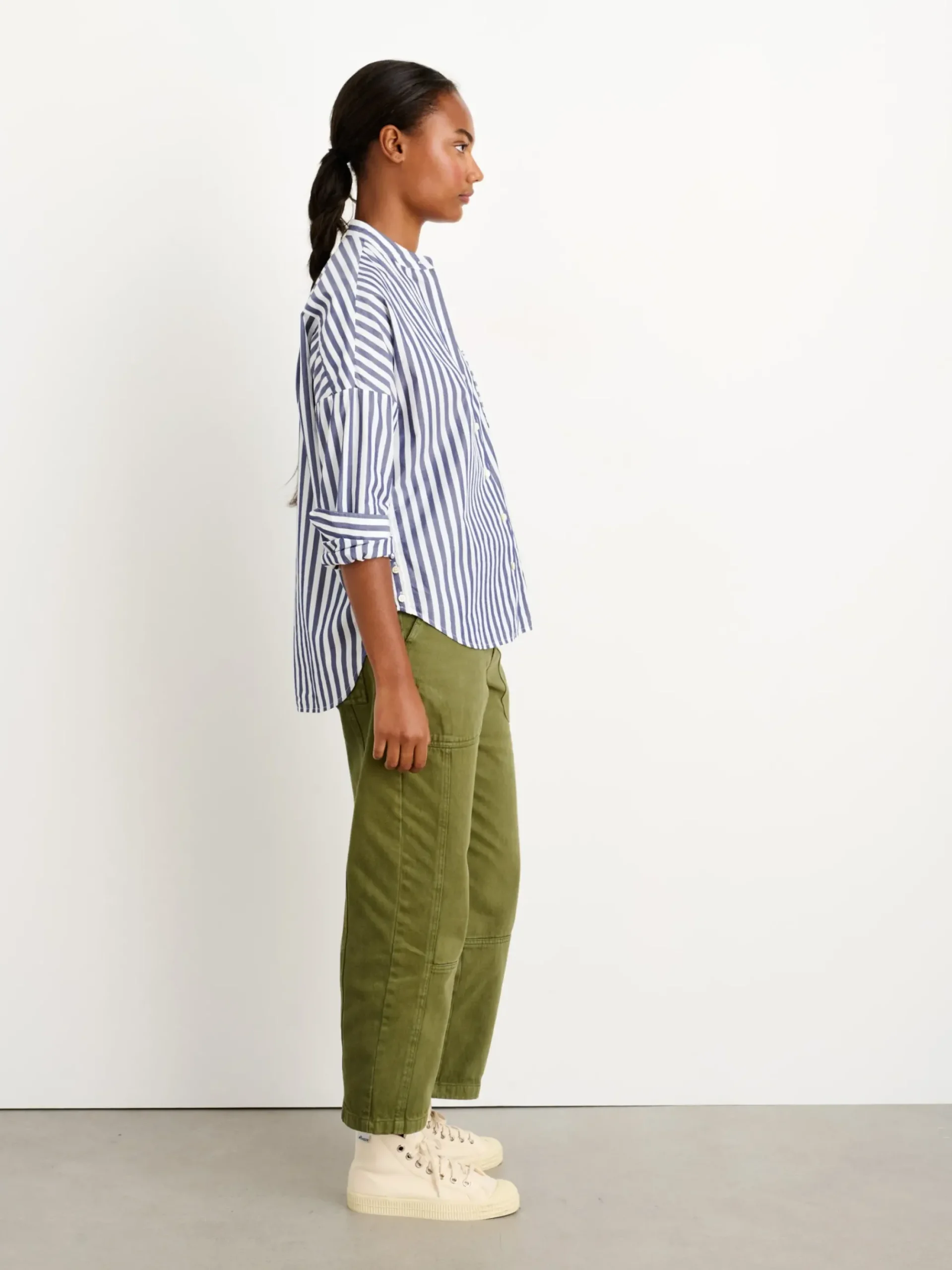 Outlet Alex Mill Jo Striped Shirt In Cotton Navy/White