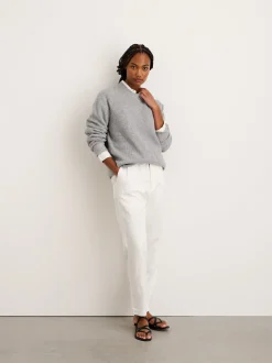 Discount Alex Mill Jordan Sweater In Lightweight Cashmere Light Heather Grey