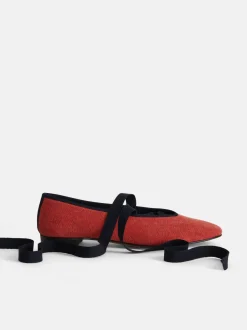 Fashion Alex Mill Juliet Italian Flat In Washed Canvas Washed Red
