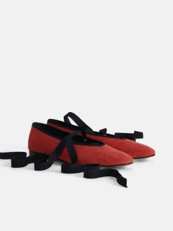 Fashion Alex Mill Juliet Italian Flat In Washed Canvas Washed Red