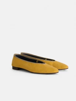 Sale Alex Mill Juliet Italian Flat In Washed Canvas Washed Yellow
