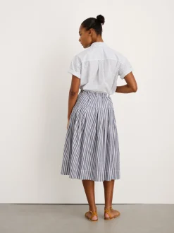 Sale Alex Mill June Pull On Skirt In Stripe Navy/White