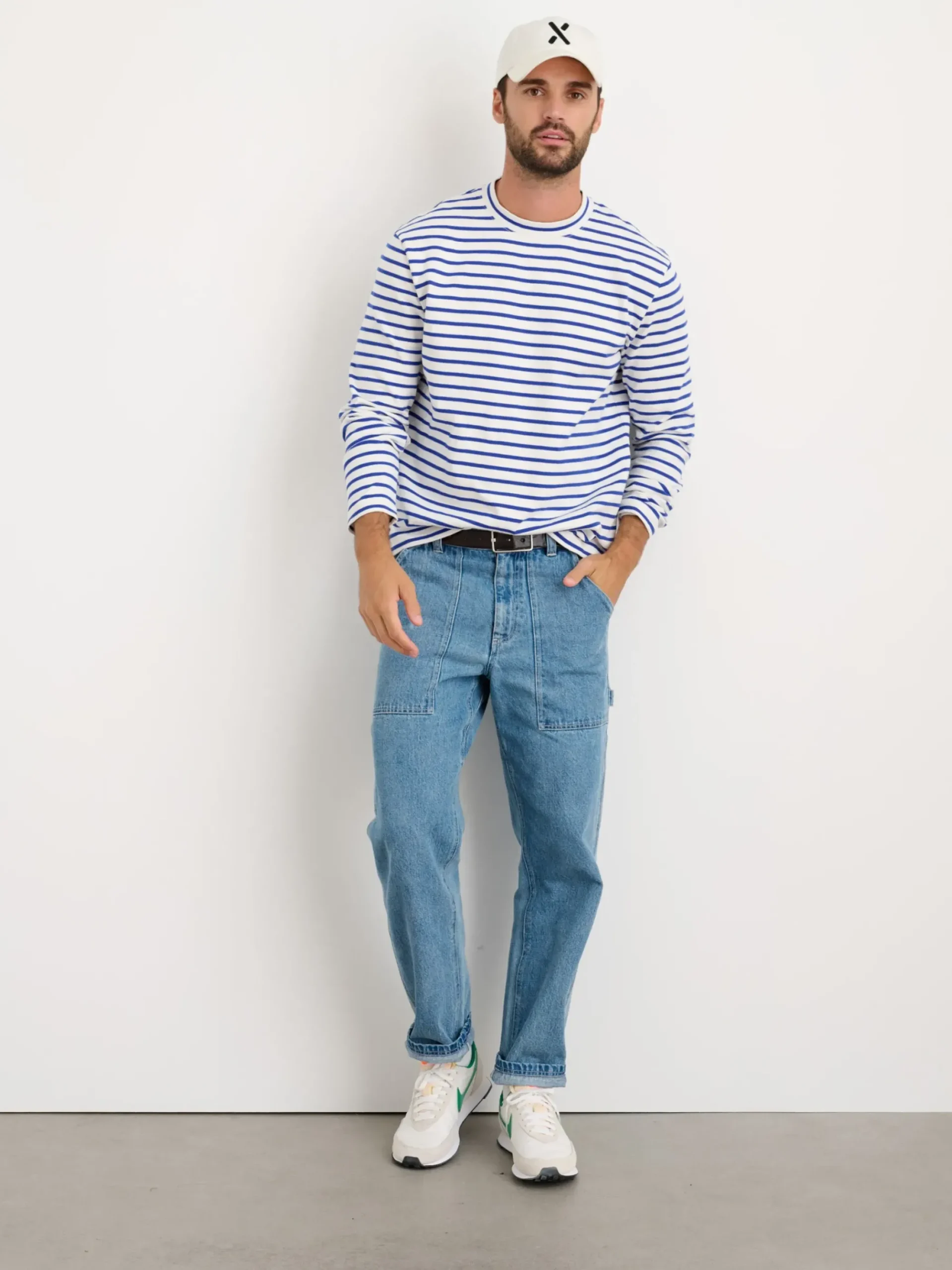 Discount Alex Mill Long Sleeve Striped Tee Natural/Blue