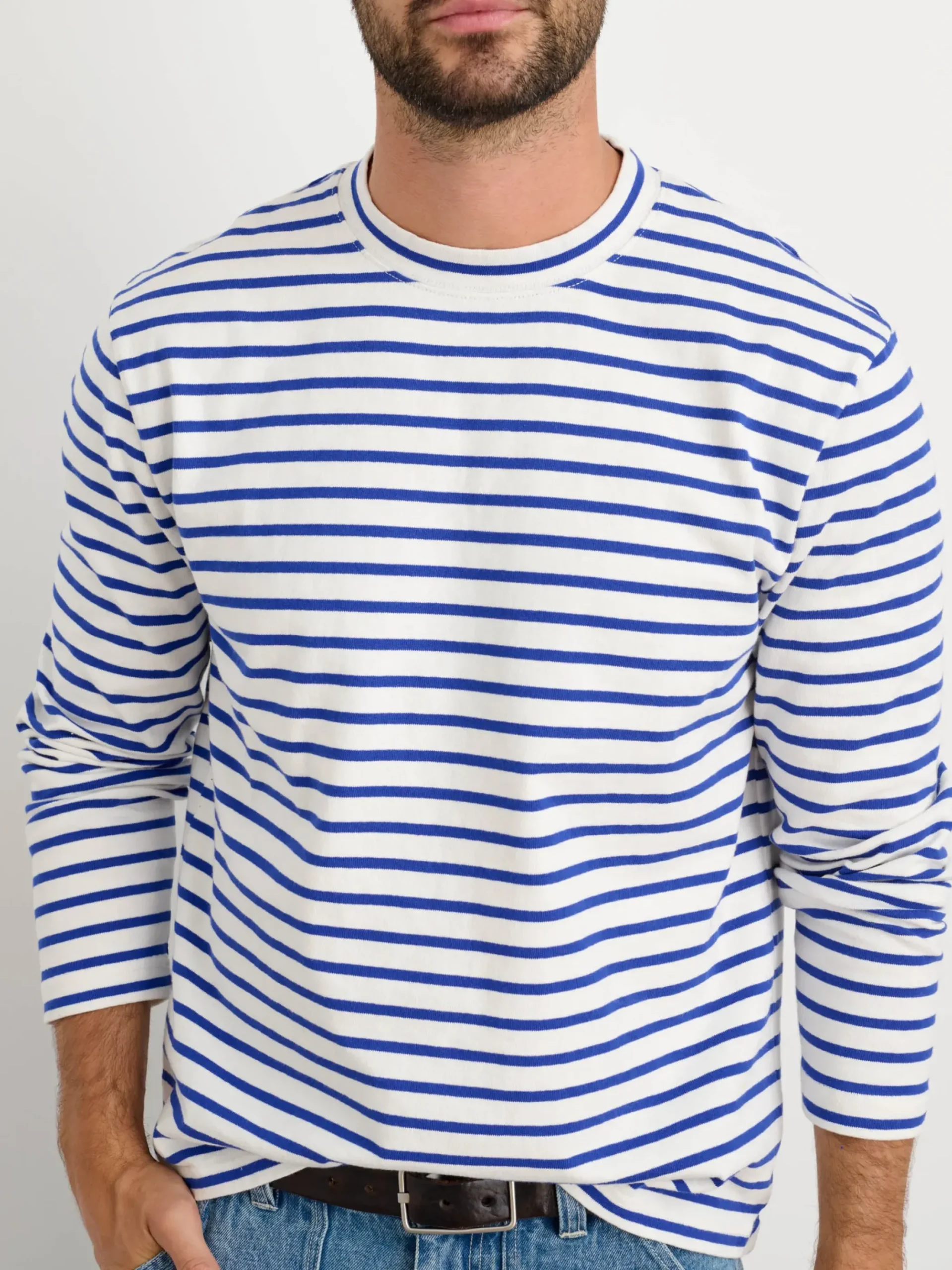 Discount Alex Mill Long Sleeve Striped Tee Natural/Blue